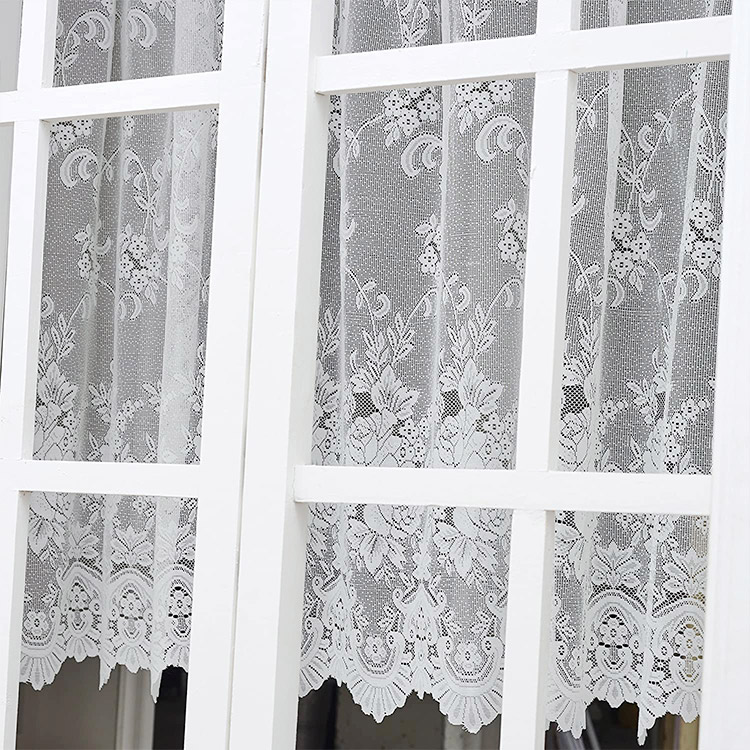 Kiểu dáng mới Jacquard lưới vải tuyn cuộn lưới đan polyester rèm vải cực rộng