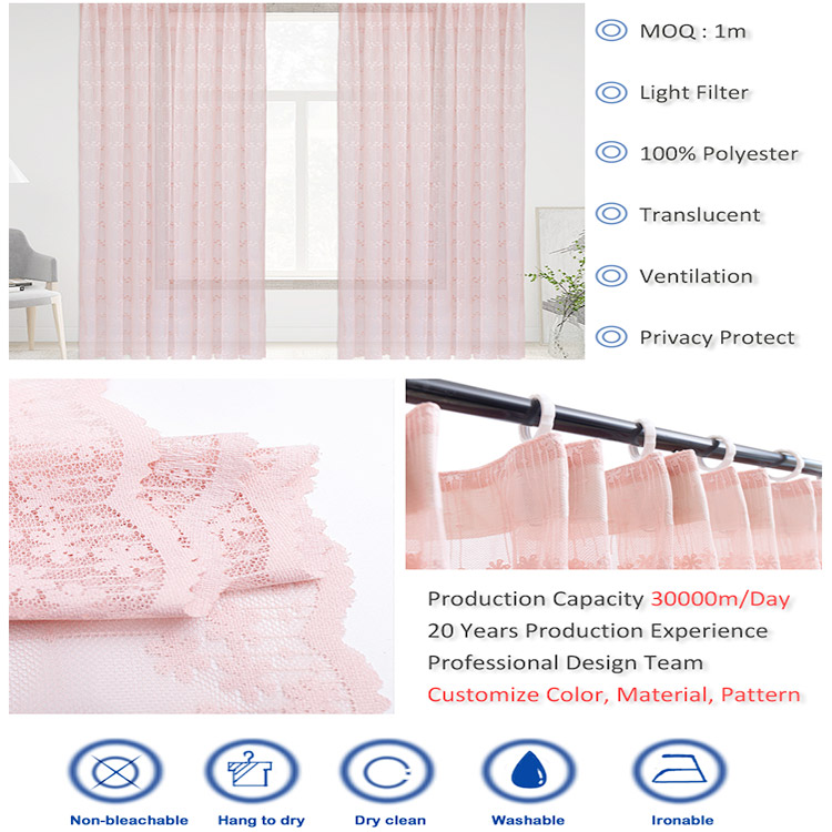 Hàng mới về Thiết kế mới nhất Phòng Polyester giá rẻ thêu ren rèm vải sheer