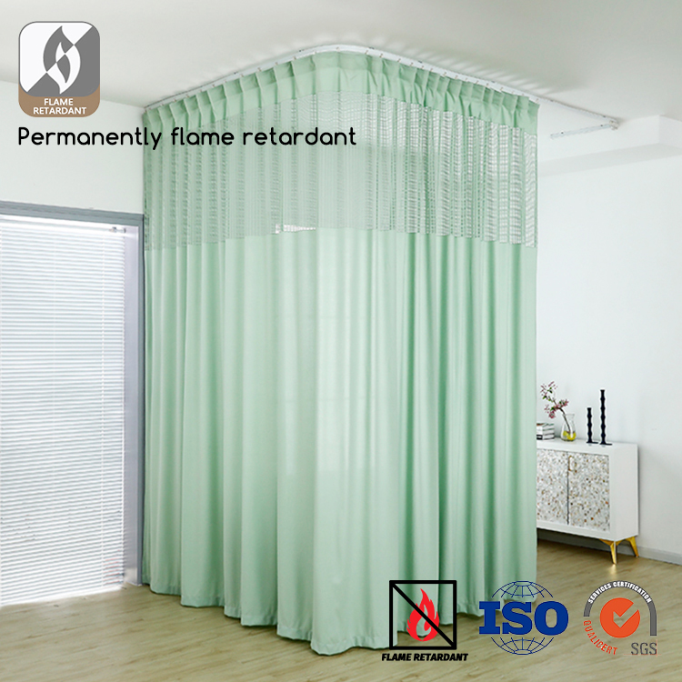 Bán nóng 100% Polyester ngọn lửa chống cháy bệnh viện y tế đầu giường rèm hình khối