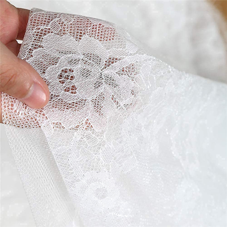 Nhẹ polyester trắng trơn hình chữ nhật bữa tối đám cưới ren jacquard bàn quần áo vải