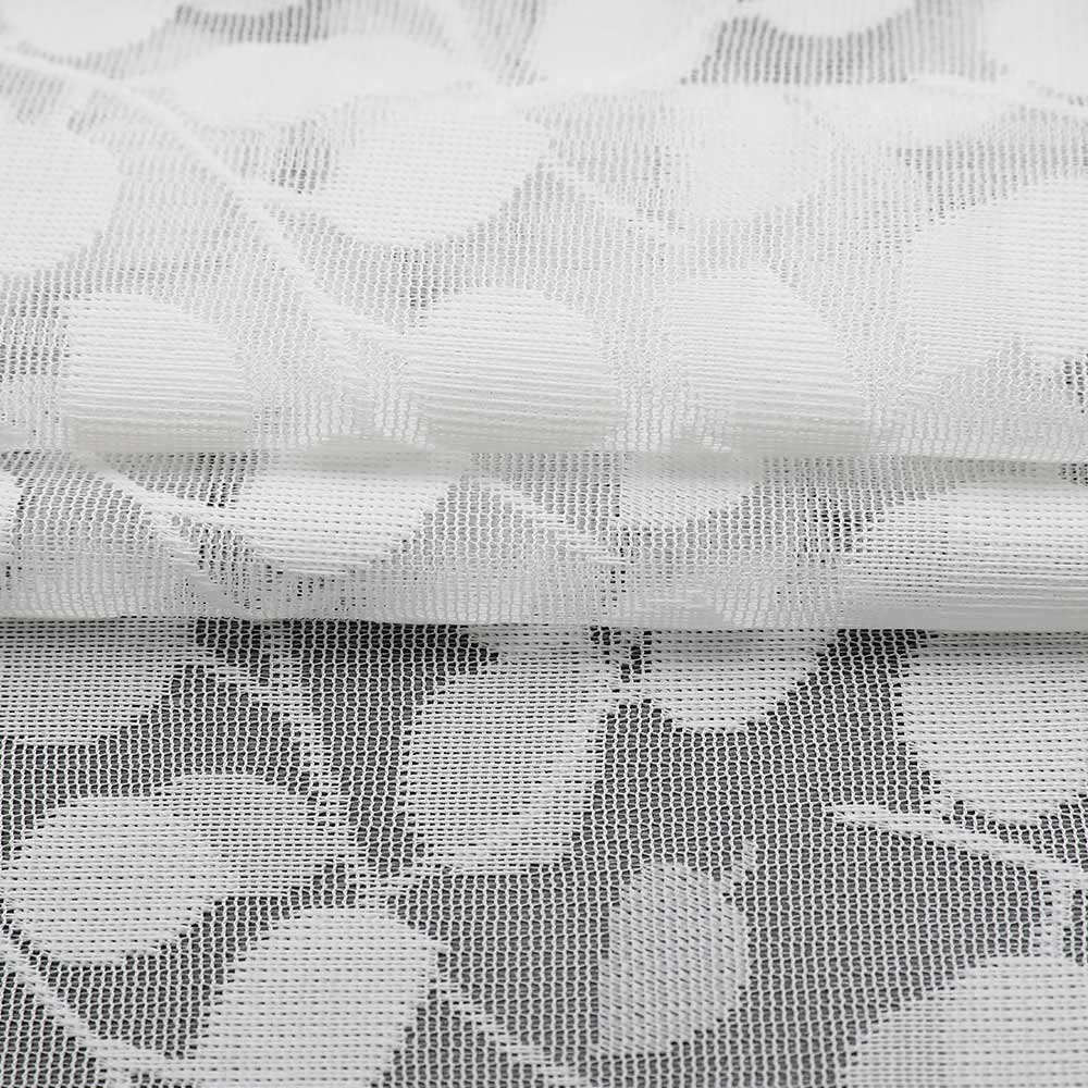 Thiết kế bán buôn 100 Polyester lá mô hình jacquard sợi dọc đan áo lưới sheer rèm vải phòng ngủ